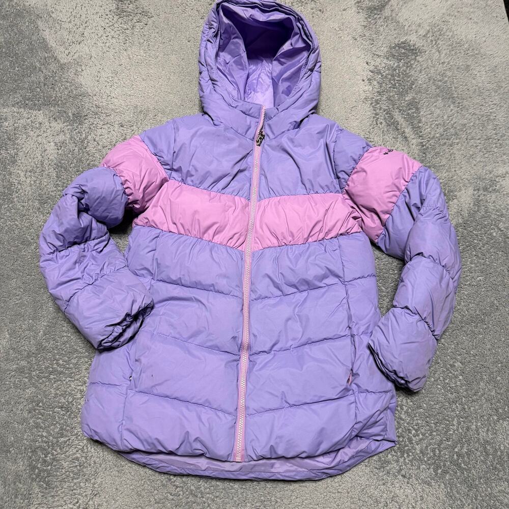 Columbia Coat Kids Youth XL 18-30 Purple Puffer Jacket Hooded Ski Winter